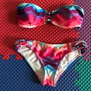 O’Neill bikini in multicolor with braided detail.